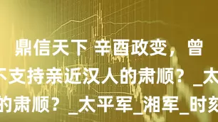 鼎信天下 辛酉政变，曾国藩为何不支持亲近汉人的肃顺？_太平军_湘军_时刻
