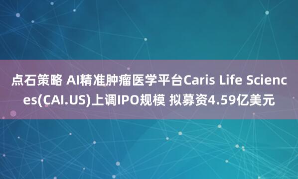 点石策略 AI精准肿瘤医学平台Caris Life Sciences(CAI.US)上调IPO规模 拟募资4.59亿美元